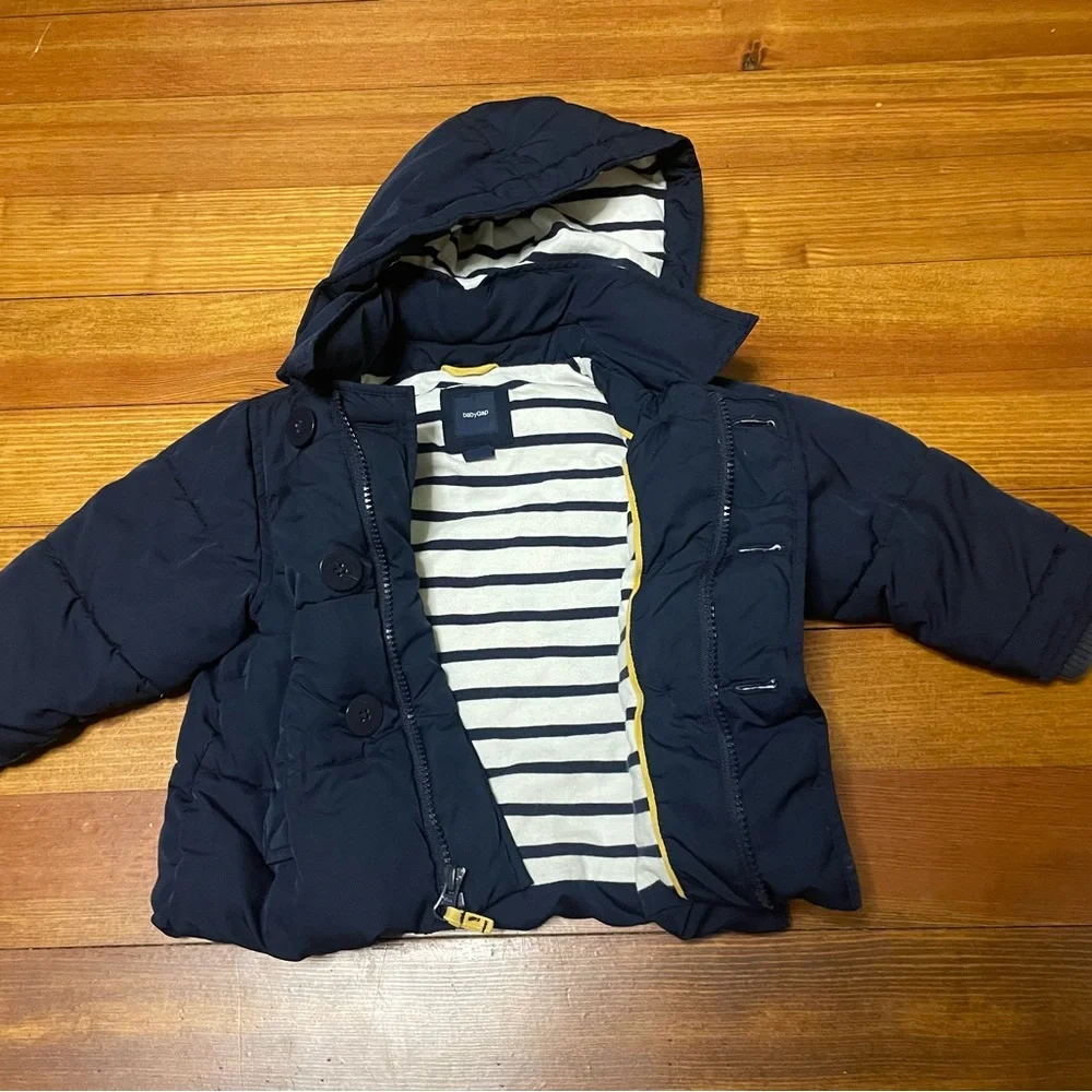 GAP Navy Puffer Jacket with Navy Snow Overalls Size 18-24 Months